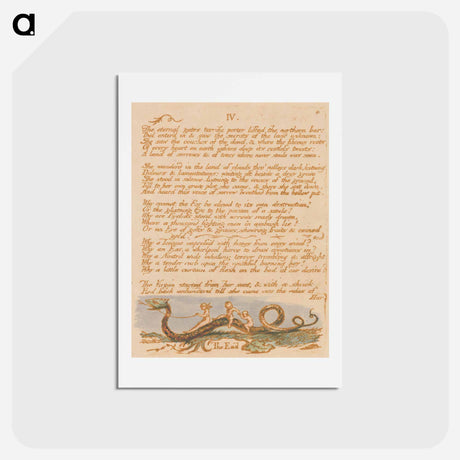 アートポストカード-The Book of Thel, Plate 8 - ウィリアム ブレイク Postcard.