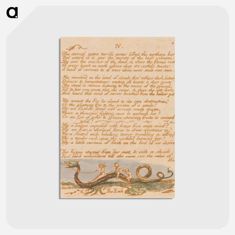 アートポストカード-The Book of Thel, Plate 8 - ウィリアム ブレイク Postcard.