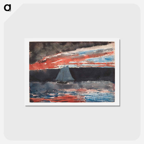 アートポストカード-Schooner at Sunset - ウィンスロー ホーマー Postcard.