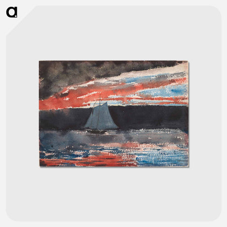アートポストカード-Schooner at Sunset - ウィンスロー ホーマー Postcard.