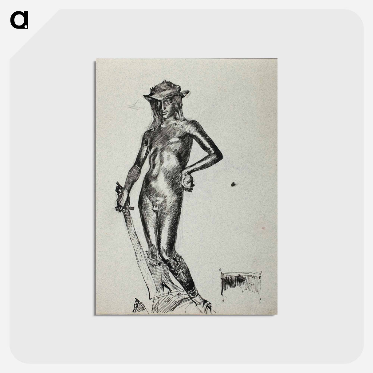 アートポストカード-Donatellon david -veistos - アルバート エーデルフェルト Postcard.