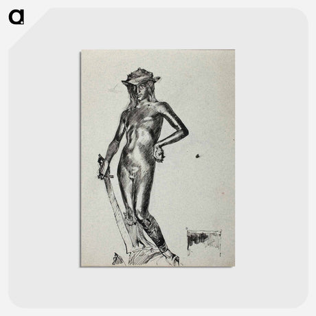アートポストカード-Donatellon david -veistos - アルバート エーデルフェルト Postcard.