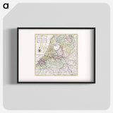 Kaart van Nederland met de marsroutes van het Franse leger - アンティーク地図 Poster.