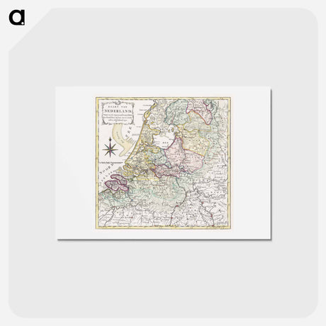 アートポストカード-Kaart van Nederland met de marsroutes van het Franse leger - アンティーク地図 Postcard.