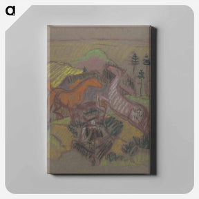 アートパネル-Horses in a pasture - アーノルド ピーター ワイズ クビンチャン Canvas.