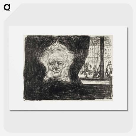 アートポスター-Henrik Ibsen at the Grand Café - エドヴァルド ムンク Poster.