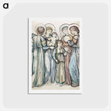 アートポストカード-Angels and Children - エドワード バーン ジョーンズ Postcard.