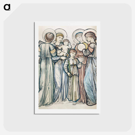 アートポストカード-Angels and Children - エドワード バーン ジョーンズ Postcard.