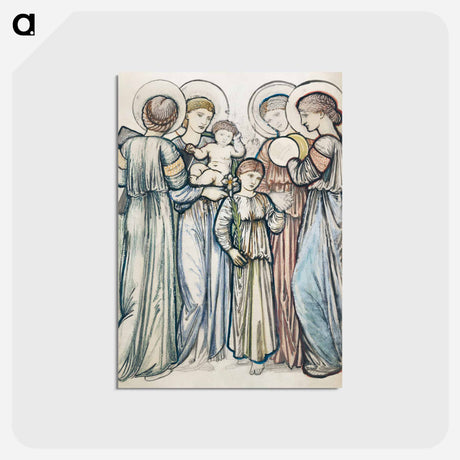 アートポストカード-Angels and Children - エドワード バーン ジョーンズ Postcard.