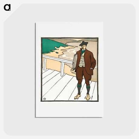 アートポストカード-Man smoking a pipe - エドワード ペンフィールド Postcard.