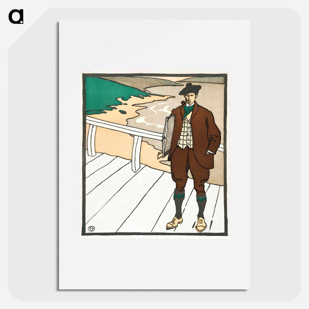 Man smoking a pipe - Edward Penfield Poster.