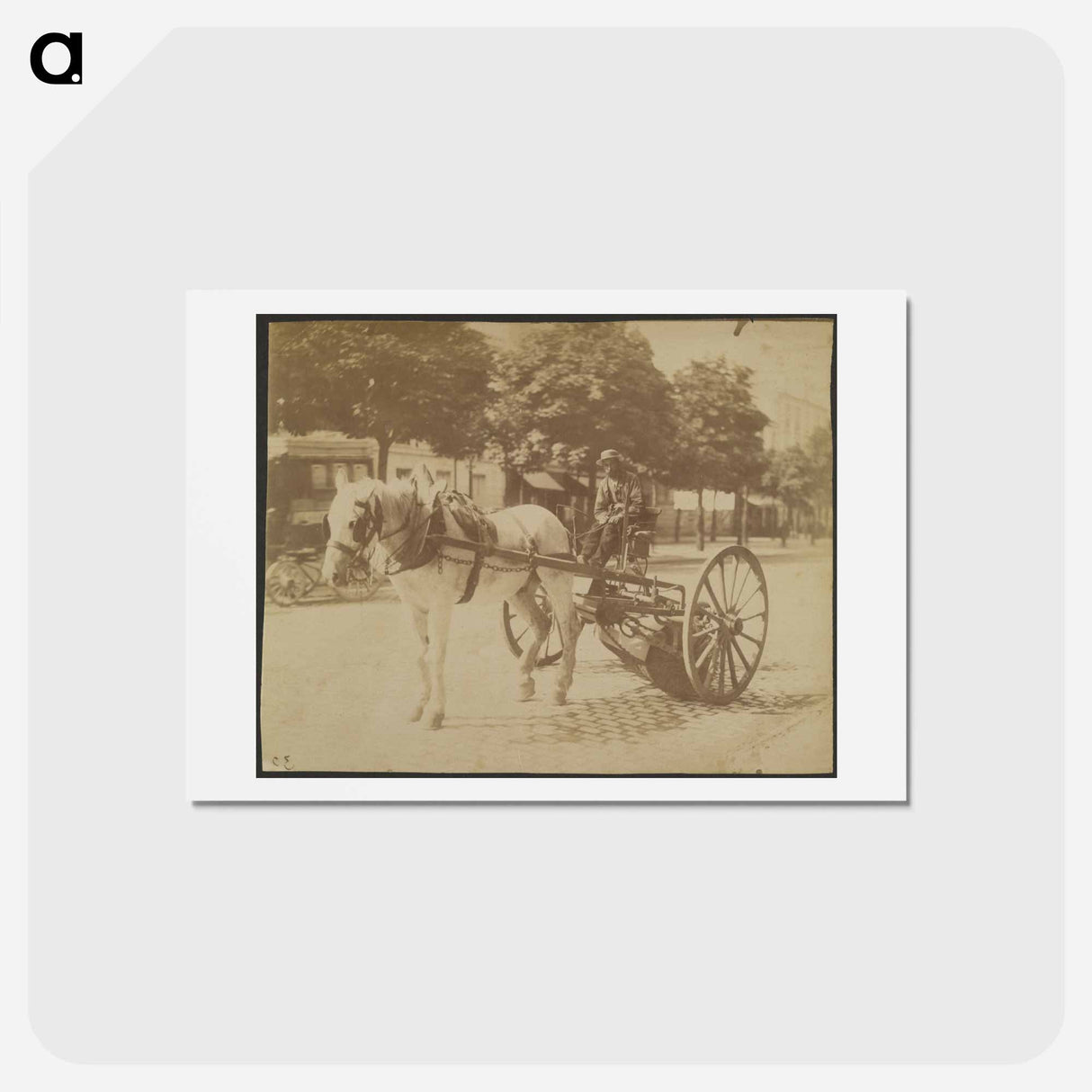 アートポストカード-Balayeuse tirée par un cheval
 - ウジェーヌ アジェ Postcard.