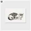 アートポストカード-Lying cat - ジャン ベルナール Postcard.