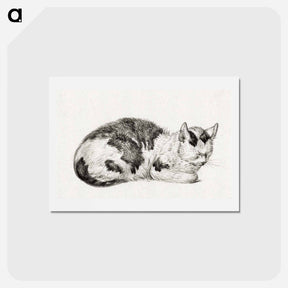 アートポストカード-Lying cat - ジャン ベルナール Postcard.