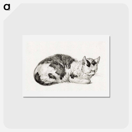 アートポストカード-Lying cat - ジャン ベルナール Postcard.