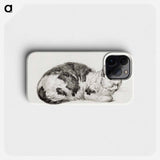Lying cat - Jean Bernard Phone Case.