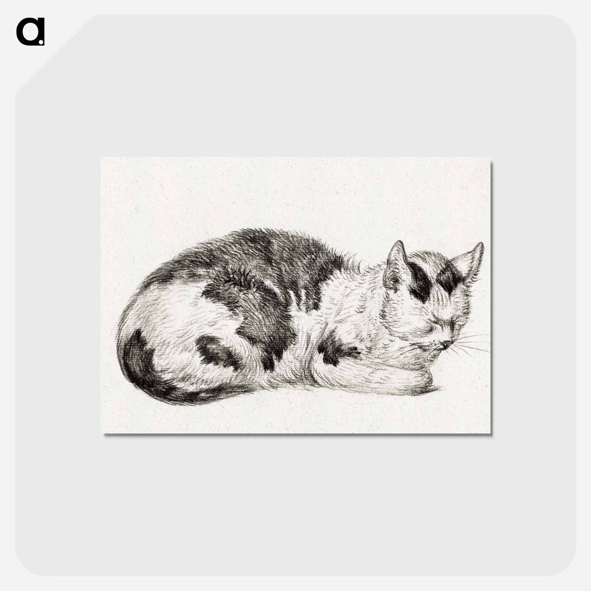 アートポストカード-Lying cat - ジャン ベルナール Postcard.