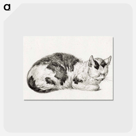 アートポストカード-Lying cat - ジャン ベルナール Postcard.