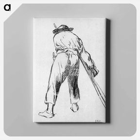 アートパネル-Sketch of moving farmer - ジャン フランソワ ミレー Canvas.