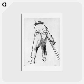 アートポストカード-Sketch of moving farmer - ジャン フランソワ ミレー Postcard.