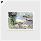 アートポストカード-Stream and Rocks - ジョン シンガー サージェント Postcard.
