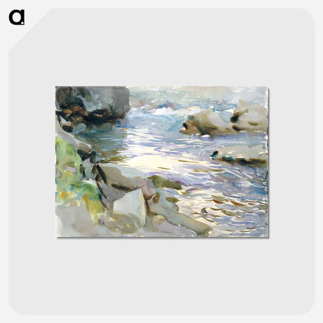 アートポストカード-Stream and Rocks - ジョン シンガー サージェント Postcard.