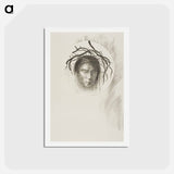 アートポストカード-Day Appears at Last,...and in the Very Disk of the Sun Shines the Face of Jesus Christ - オディロン ルドン Postcard.