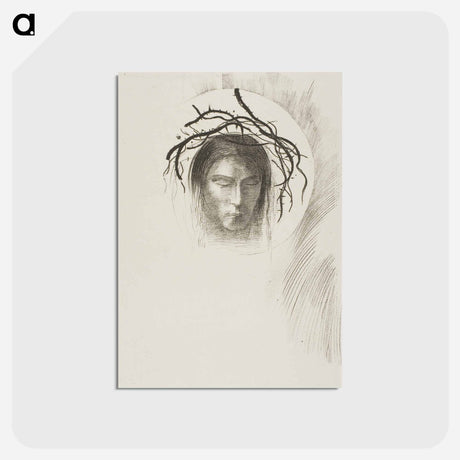 アートポストカード-Day Appears at Last,...and in the Very Disk of the Sun Shines the Face of Jesus Christ - オディロン ルドン Postcard.