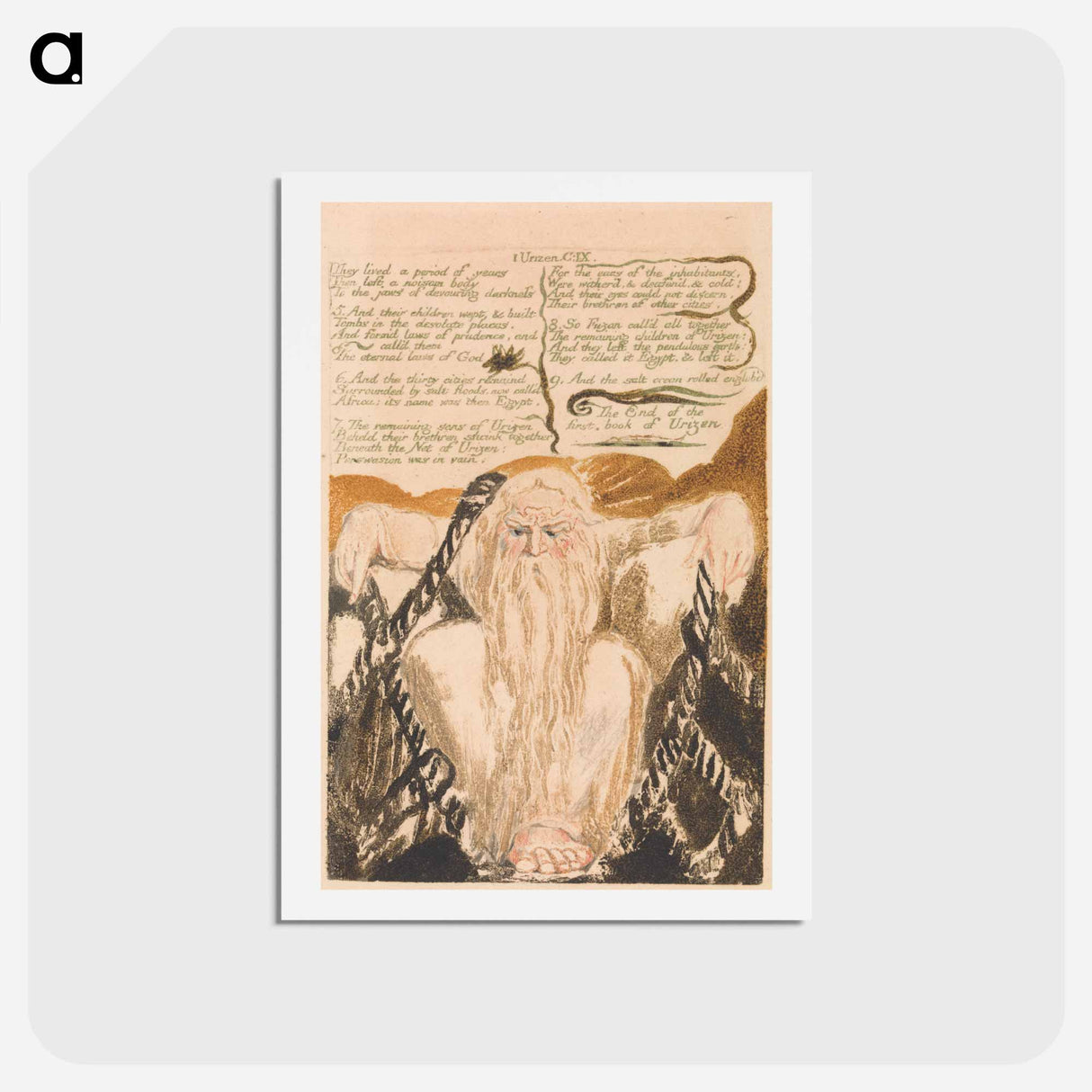アートポストカード-The First Book of Urizen, Plate 25 - ウィリアム ブレイク Postcard.