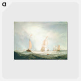 アートポストカード-Helvoetsluys Ships Going out to Sea - ウィリアム ターナー Postcard.