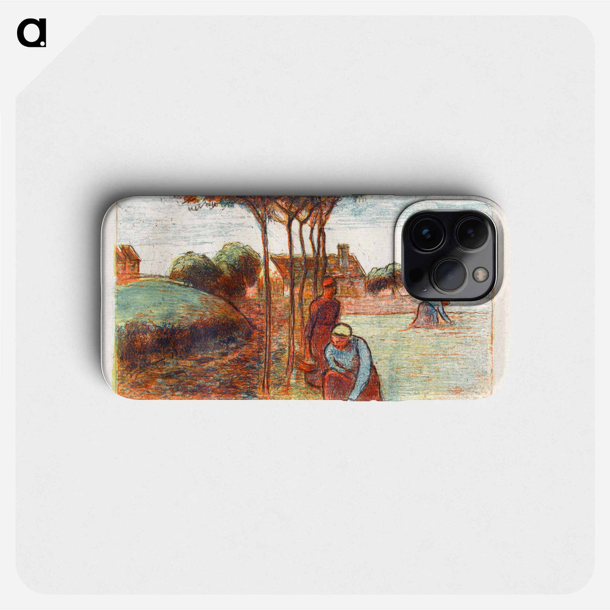 Peasant Women Weeding the Grass - カミーユ ピサロ Phone Case.