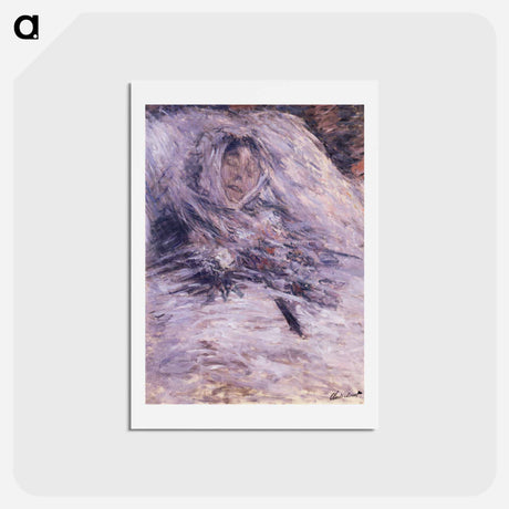 アートポストカード-Camille Monet on her deathbed - クロード モネ Postcard.