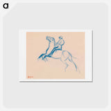 アートポストカード-Jockey on Horse - エドガー ドガ Postcard.