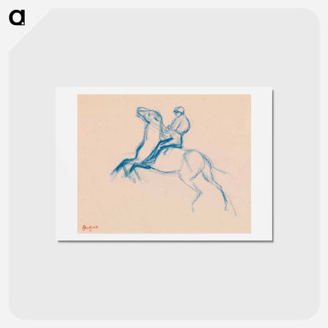 アートポストカード-Jockey on Horse - エドガー ドガ Postcard.