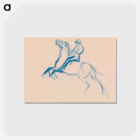 アートポストカード-Jockey on Horse - エドガー ドガ Postcard.