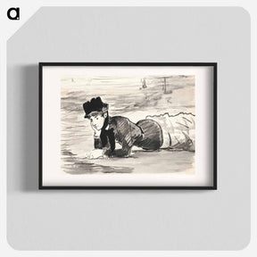 アートポスター-Woman Lying on the Beach - エドゥアール マネ Poster.