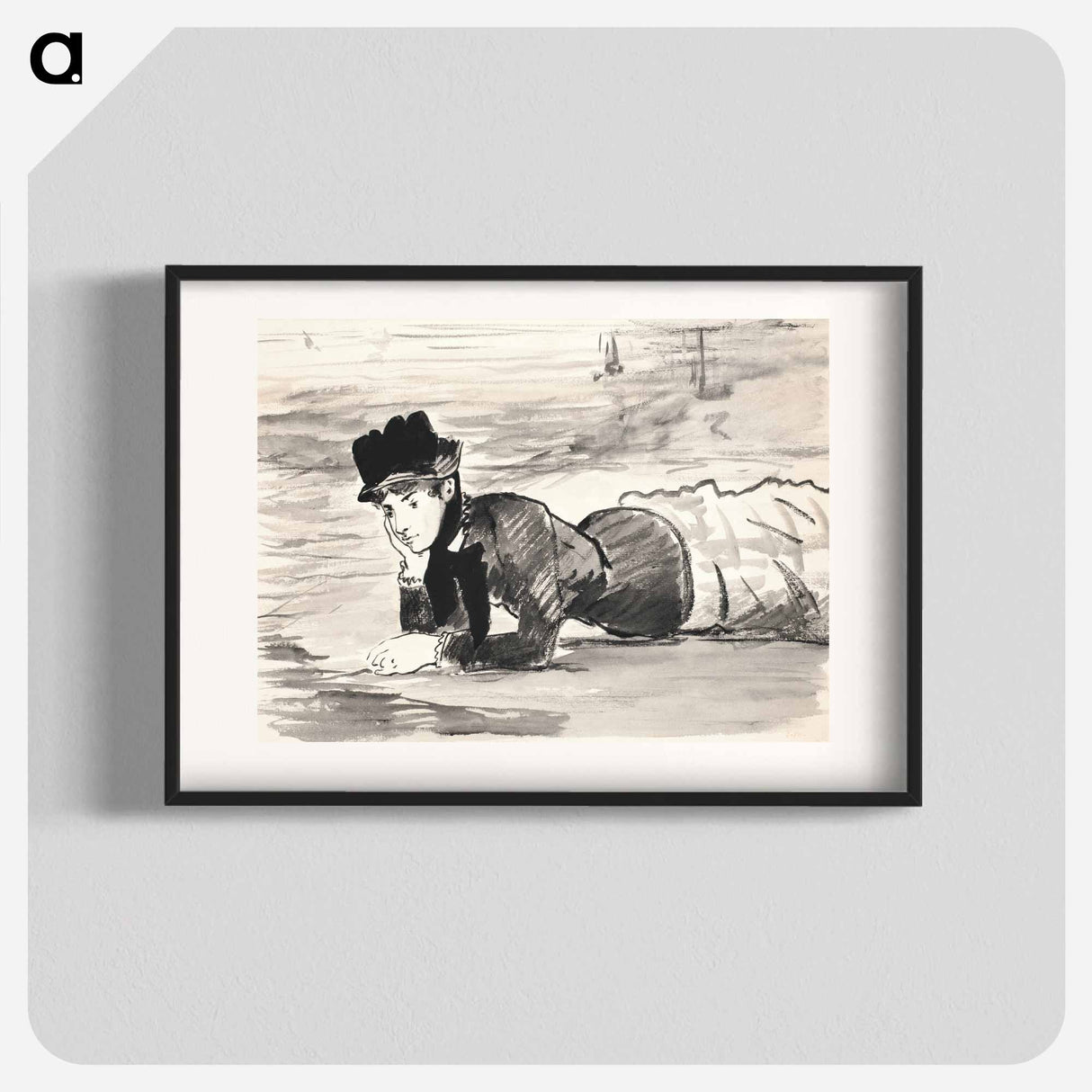 Woman Lying on the Beach - エドゥアール マネ Poster.