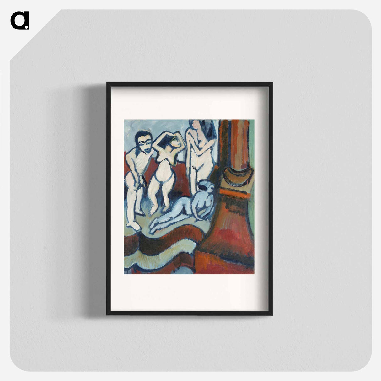 Four Wooden Sculptures - Ernst Ludwig Kirchner Poster.