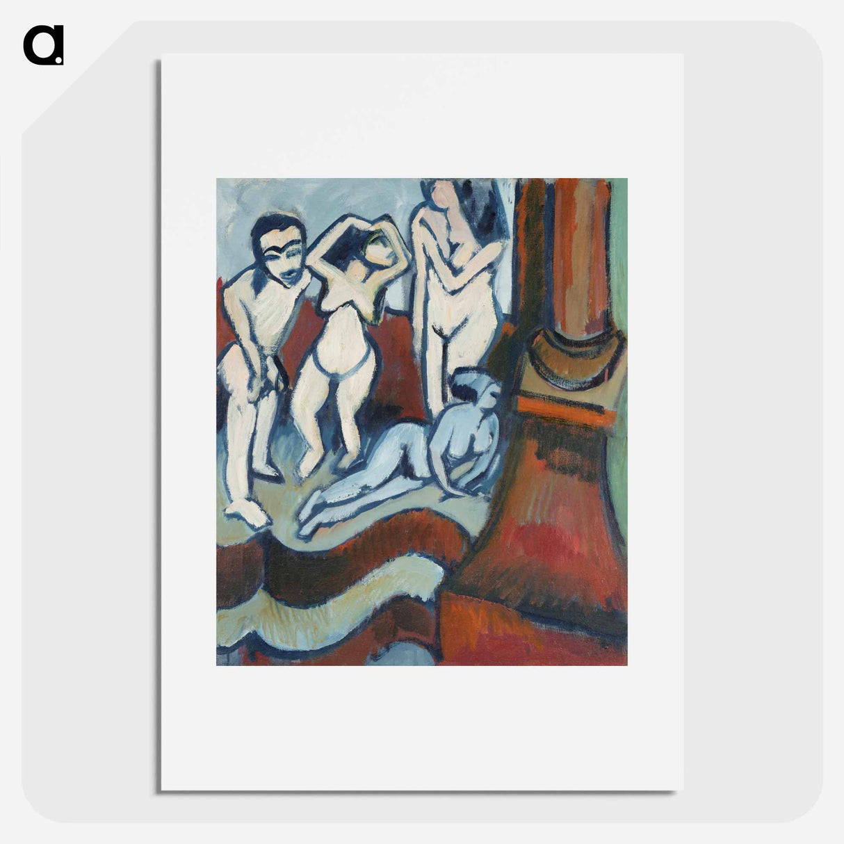 Four Wooden Sculptures - Ernst Ludwig Kirchner Poster.