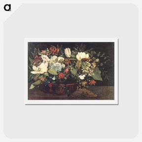 アートポストカード-Basket of Flowers - ギュスターヴ クールベ Postcard.