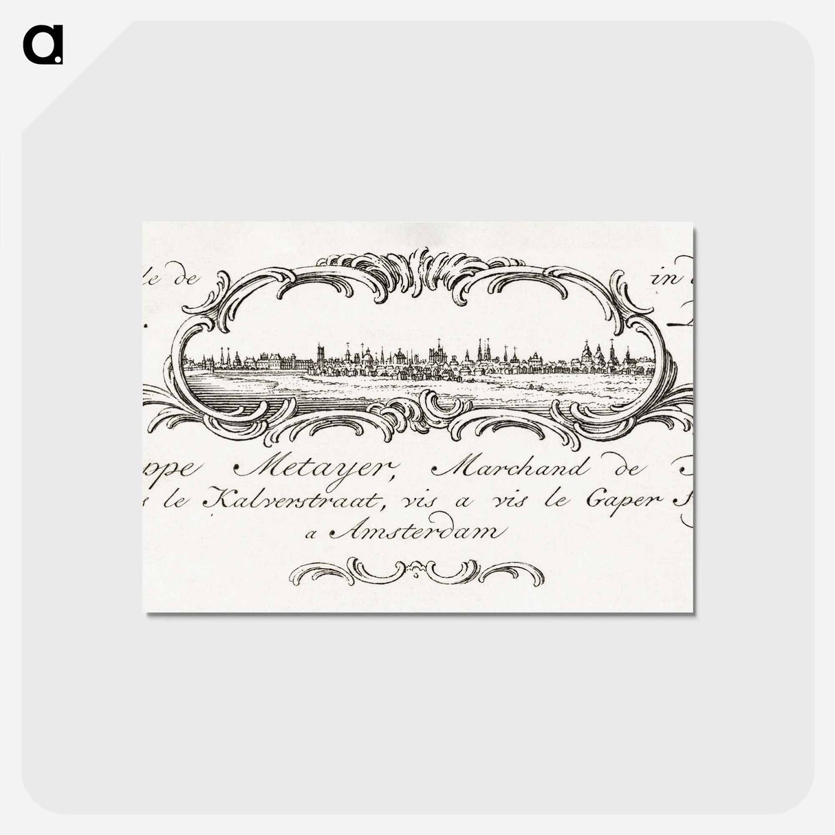 アートポストカード-Business card by Philippe Metayer, tobacco merchant - ジャン ベルナール Postcard.