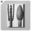 アートパネル-Equisetum Hiemale (Winter Horsetail) enlarged 8 times and Equisetum Arvense (Bottle–Brush or False Horsetail) enlarged 12 times from Urformen der Kunst by - カール ブロスフェルト Canvas.