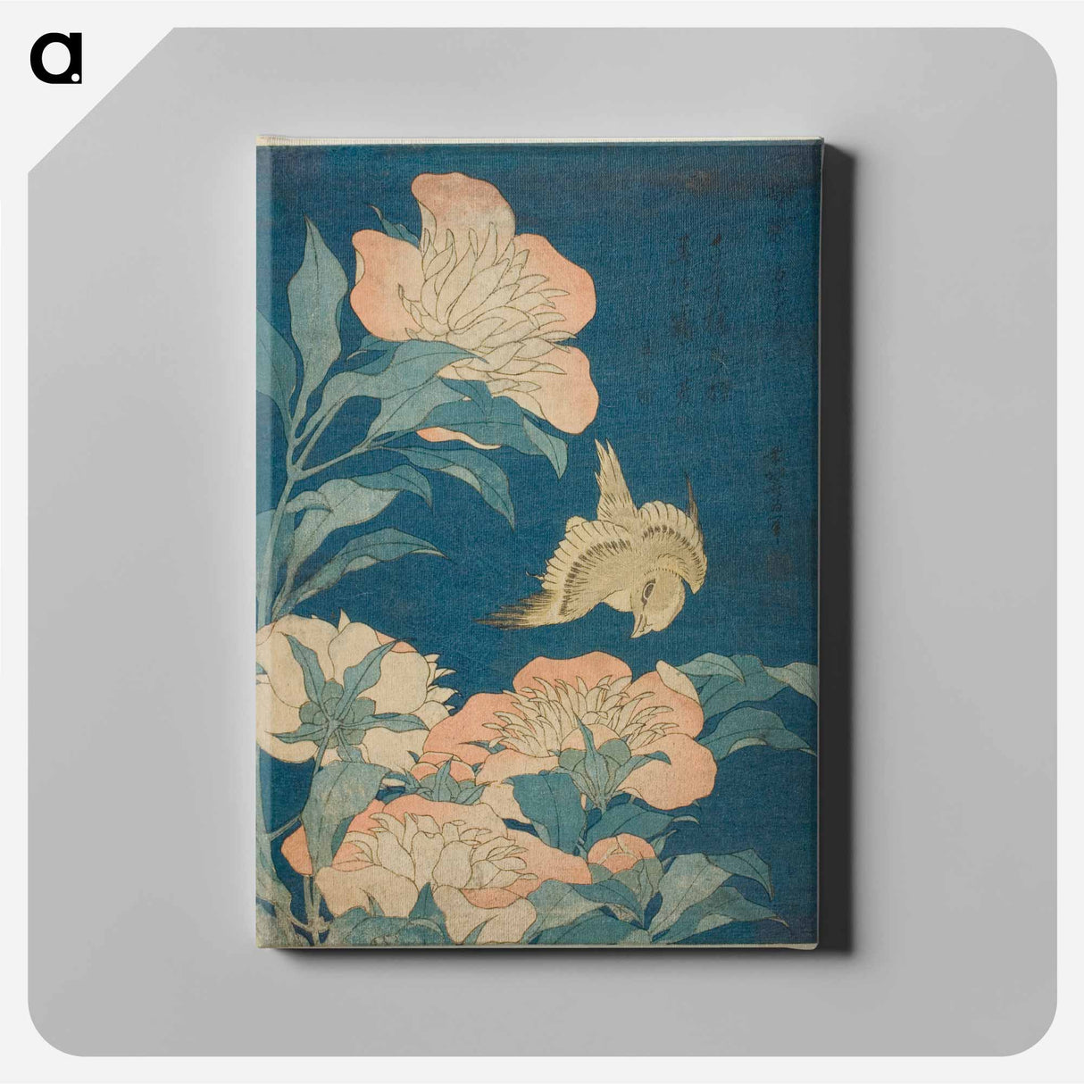 Hokusai's Canary and Peony - Katsushika Hokusai Canvas.