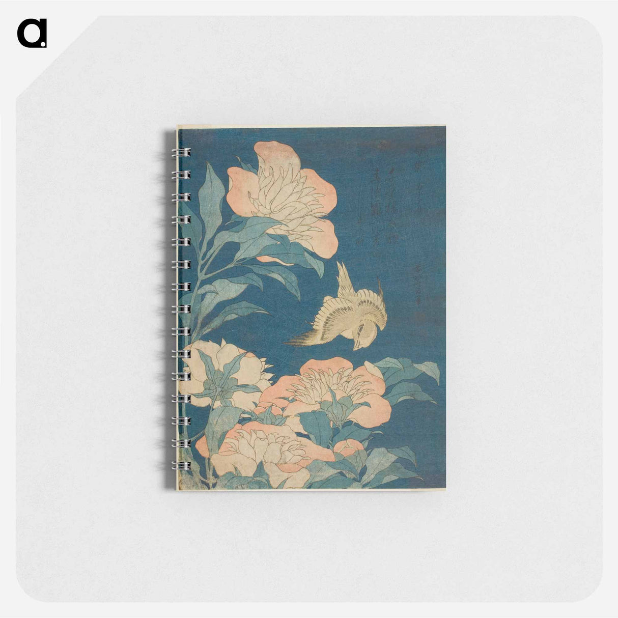 Hokusai's Canary and Peony - 葛飾 北斎 Memo.