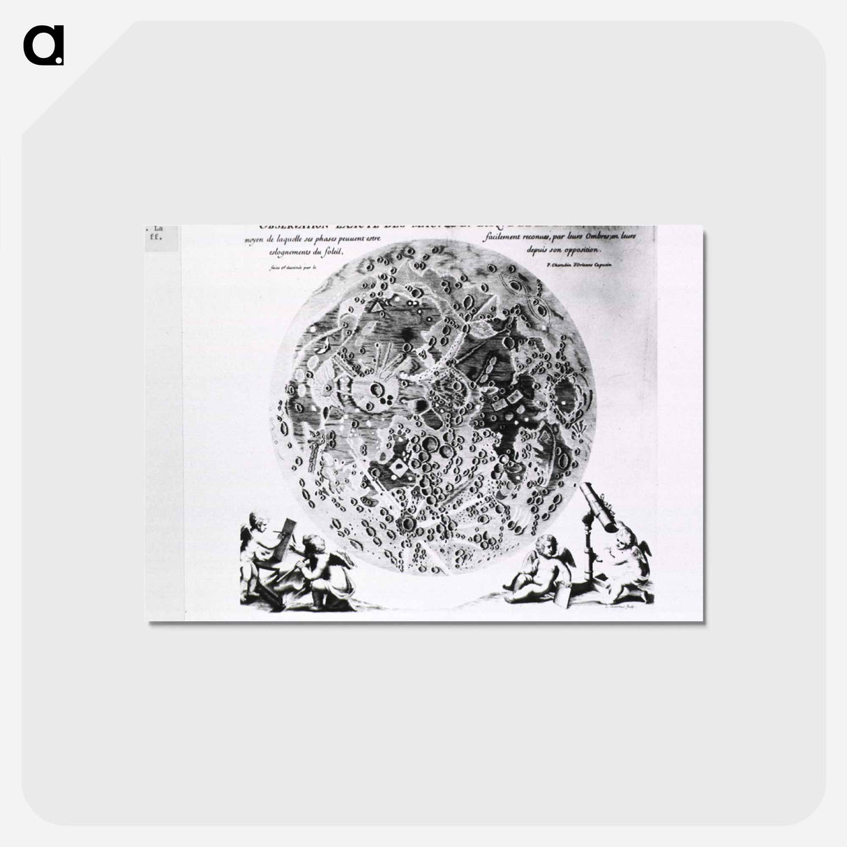 アートポストカード-Observation Exacte Des Macules Du Disque De La Lune
 - 国立医学図書館 Postcard.
