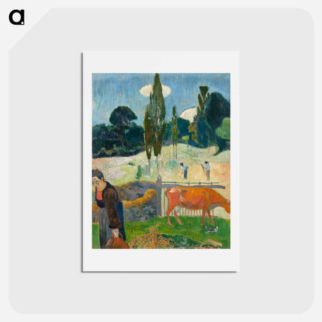 アートポストカード-The Red Cow - ポール ゴーギャン Postcard.