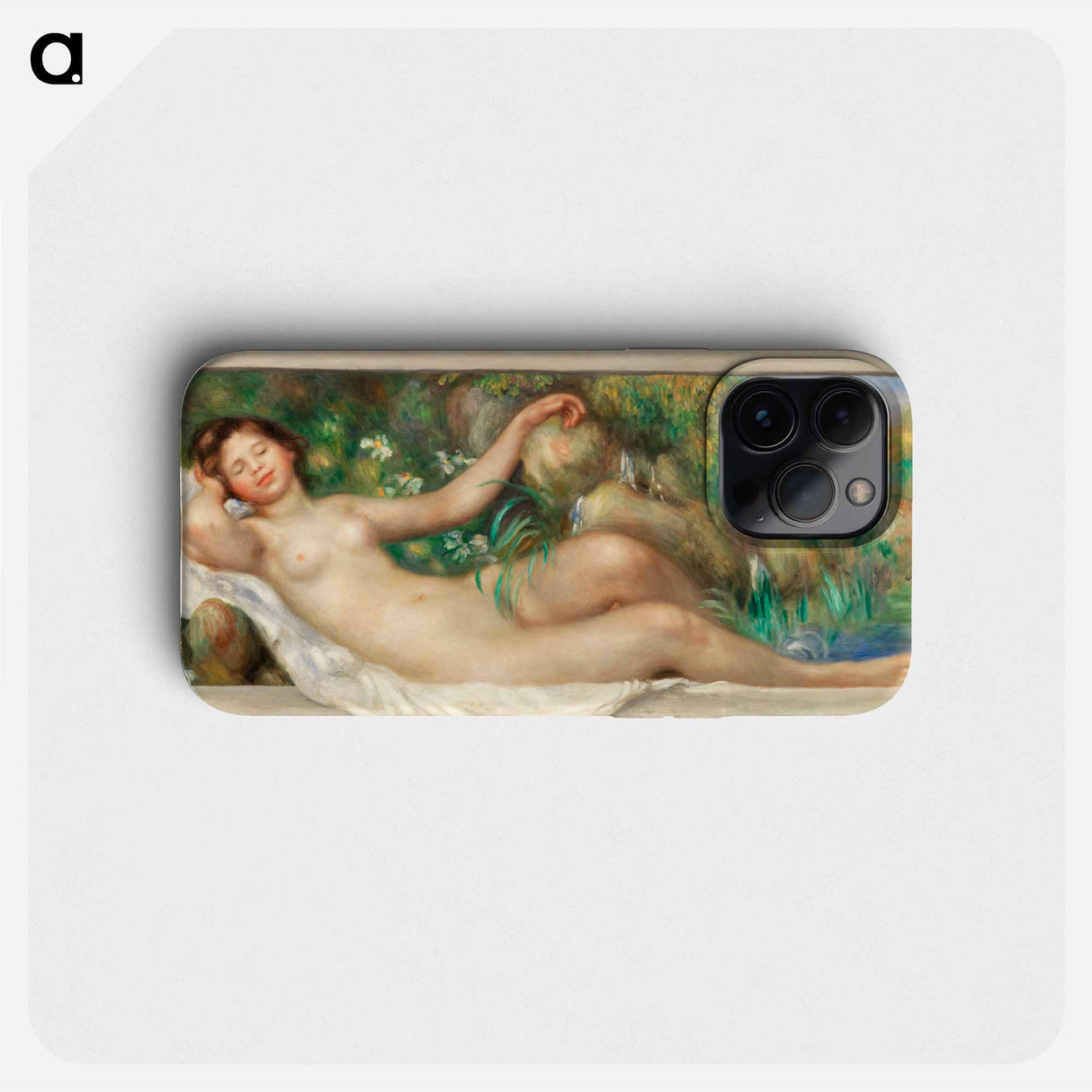 Reclining Nude (La Source) - Pierre Auguste Renoir Phone Case.