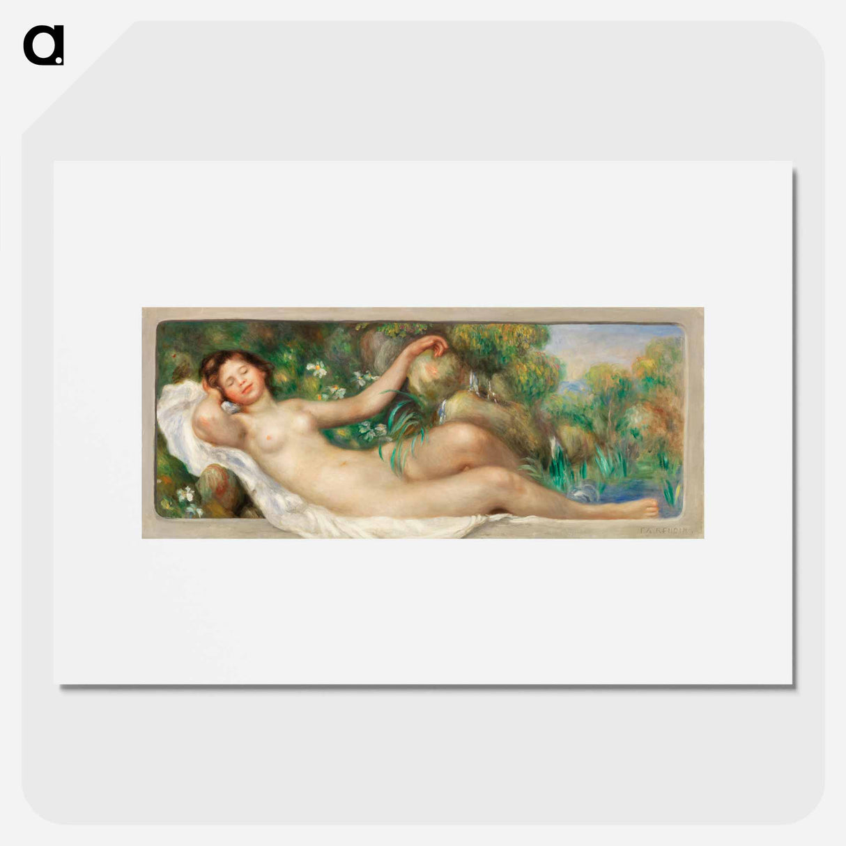 Reclining Nude (La Source) - Pierre-Auguste Renoir Poster.