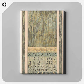 アートパネル-Kalenderblad september met vogel in het riet - テオ ヴァン ホイテマ Canvas.