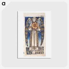 アートポストカード-William Morris - Day- Angel Holding a Sun - ウィリアム モリス Postcard.